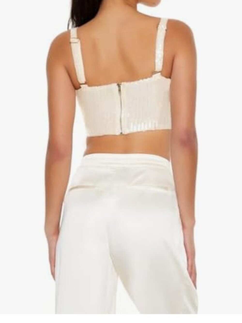 Forever 21 Sequin Bustier Cami Top Size Small Festival Party Sparkle Indie Glam - Picture 3 of 8